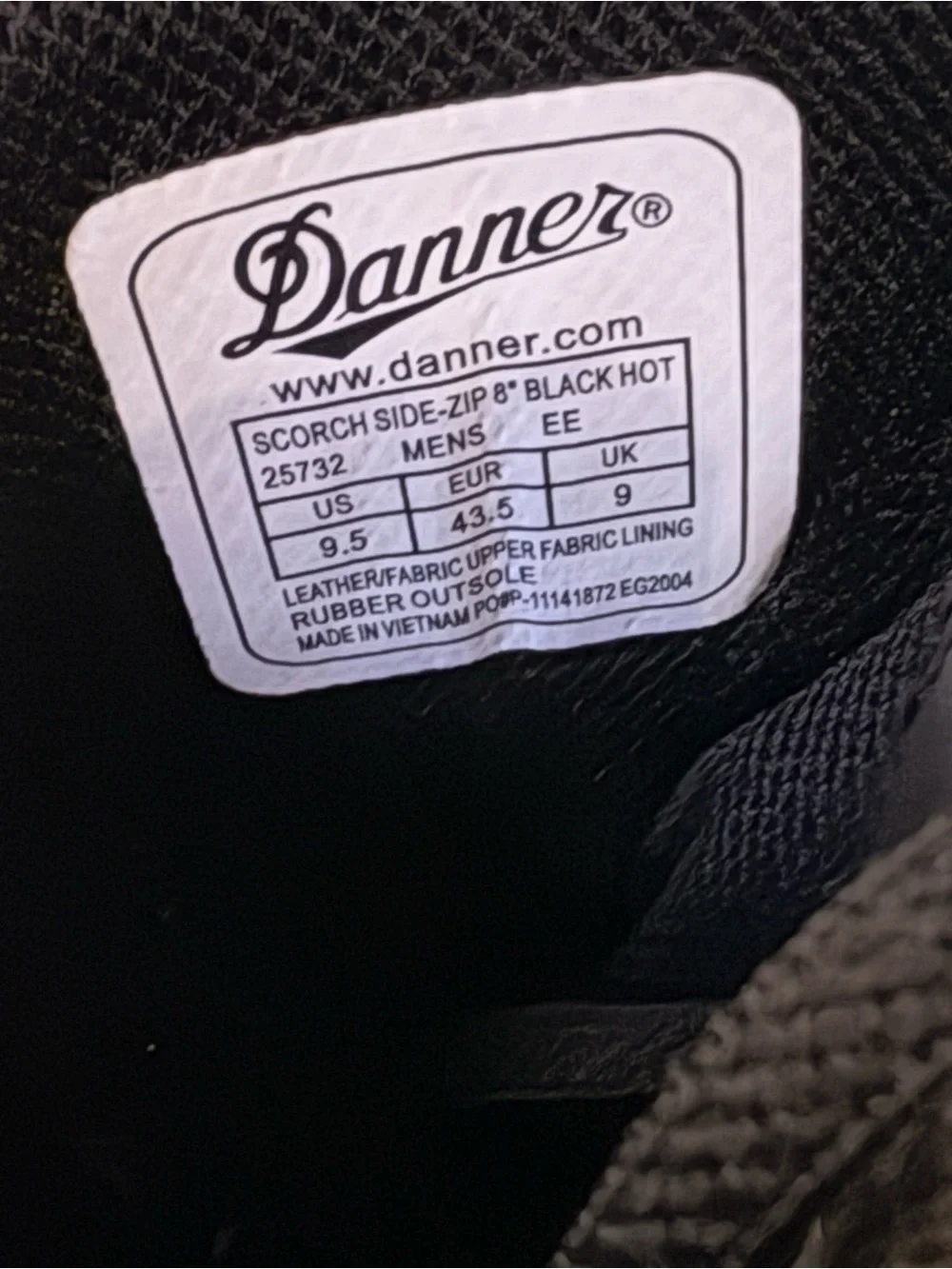 Danner Scorch Side zip Boots 9.5